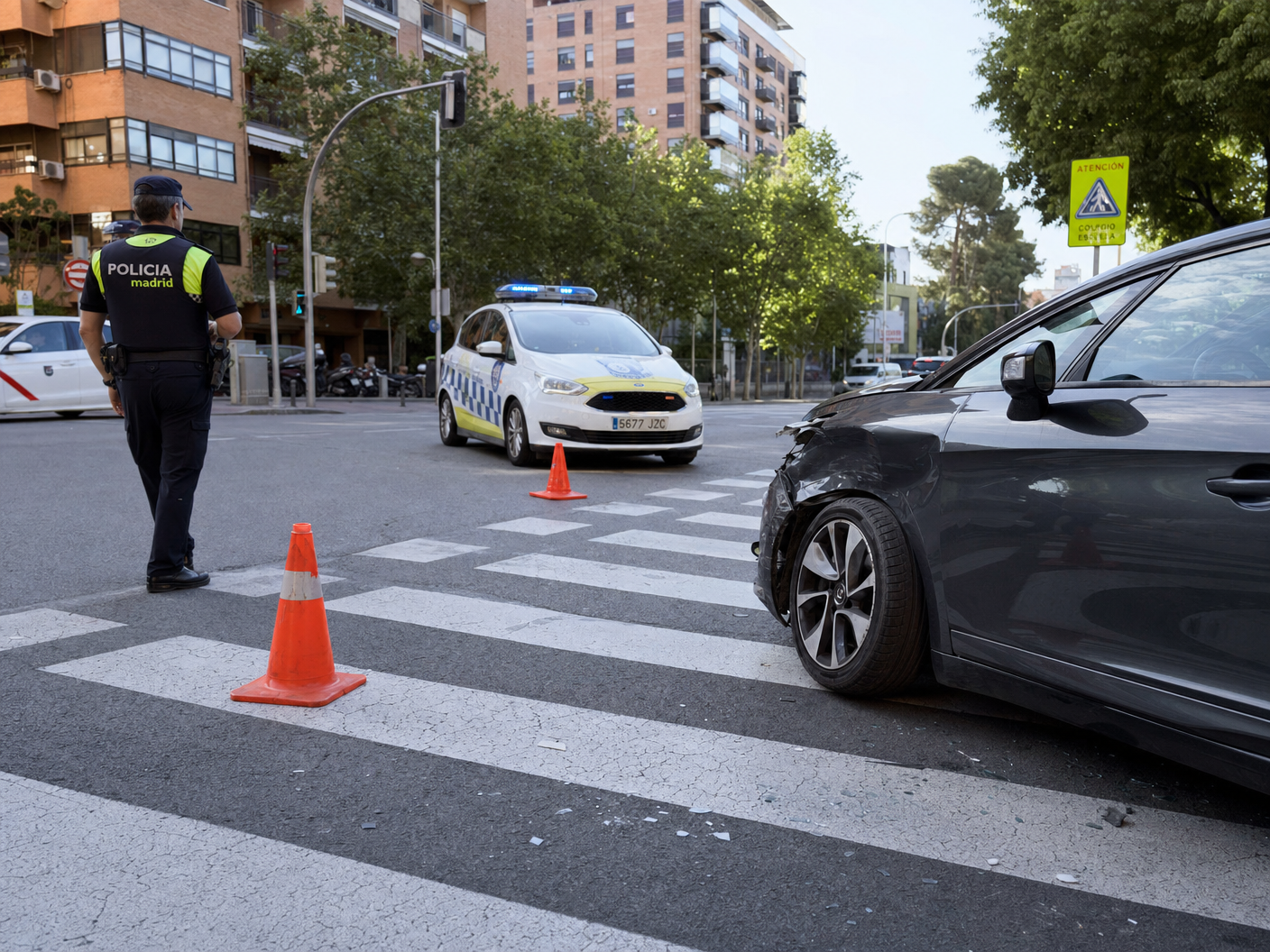 Escena de atropello en paso de peatones en España